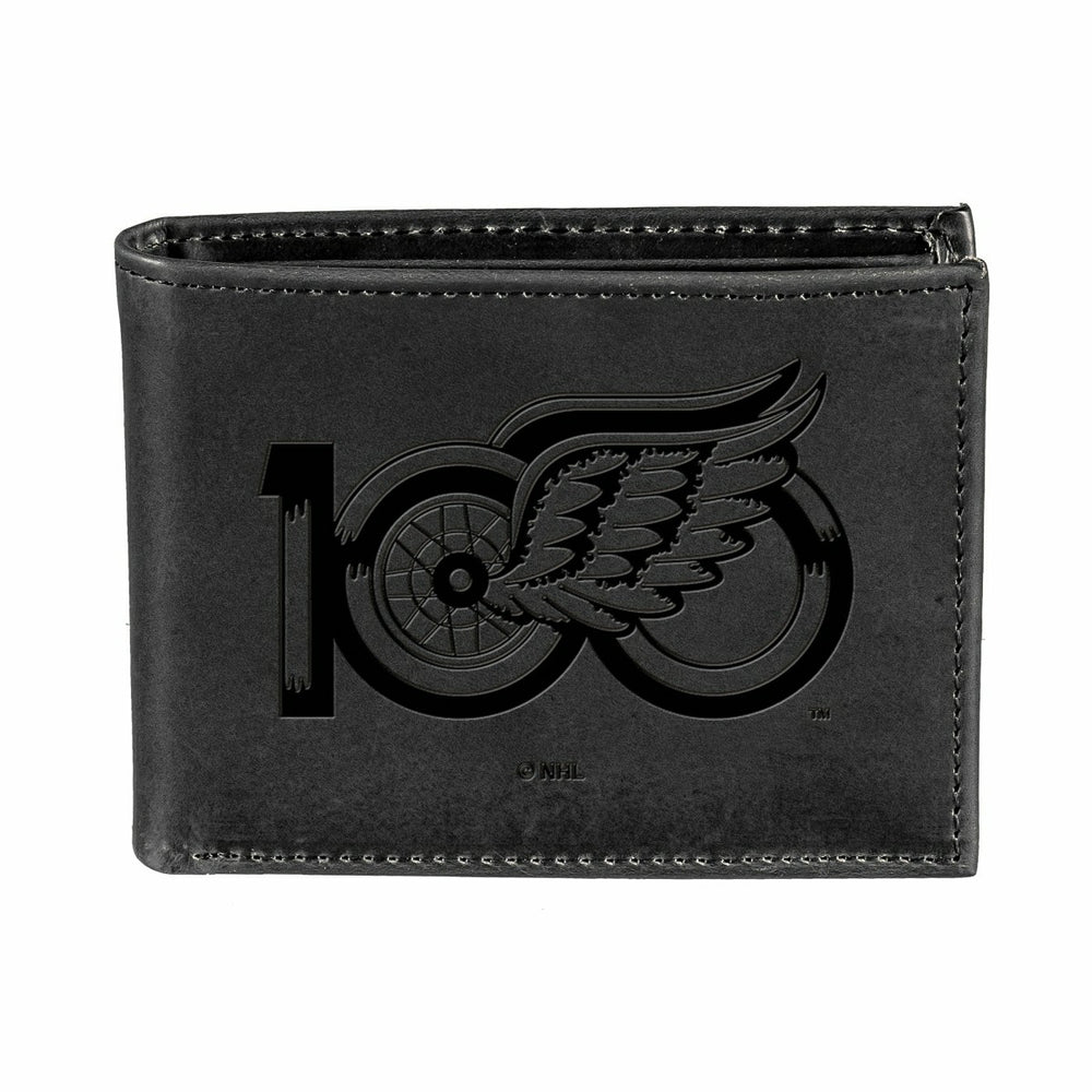 Detroit Red Wings, 100 Anniversary Wallet, Bi-fold, Black - NHL Home