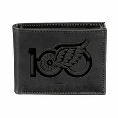 Detroit Red Wings, 100 Anniversary Wallet, Bi-fold, Black - NHL Home