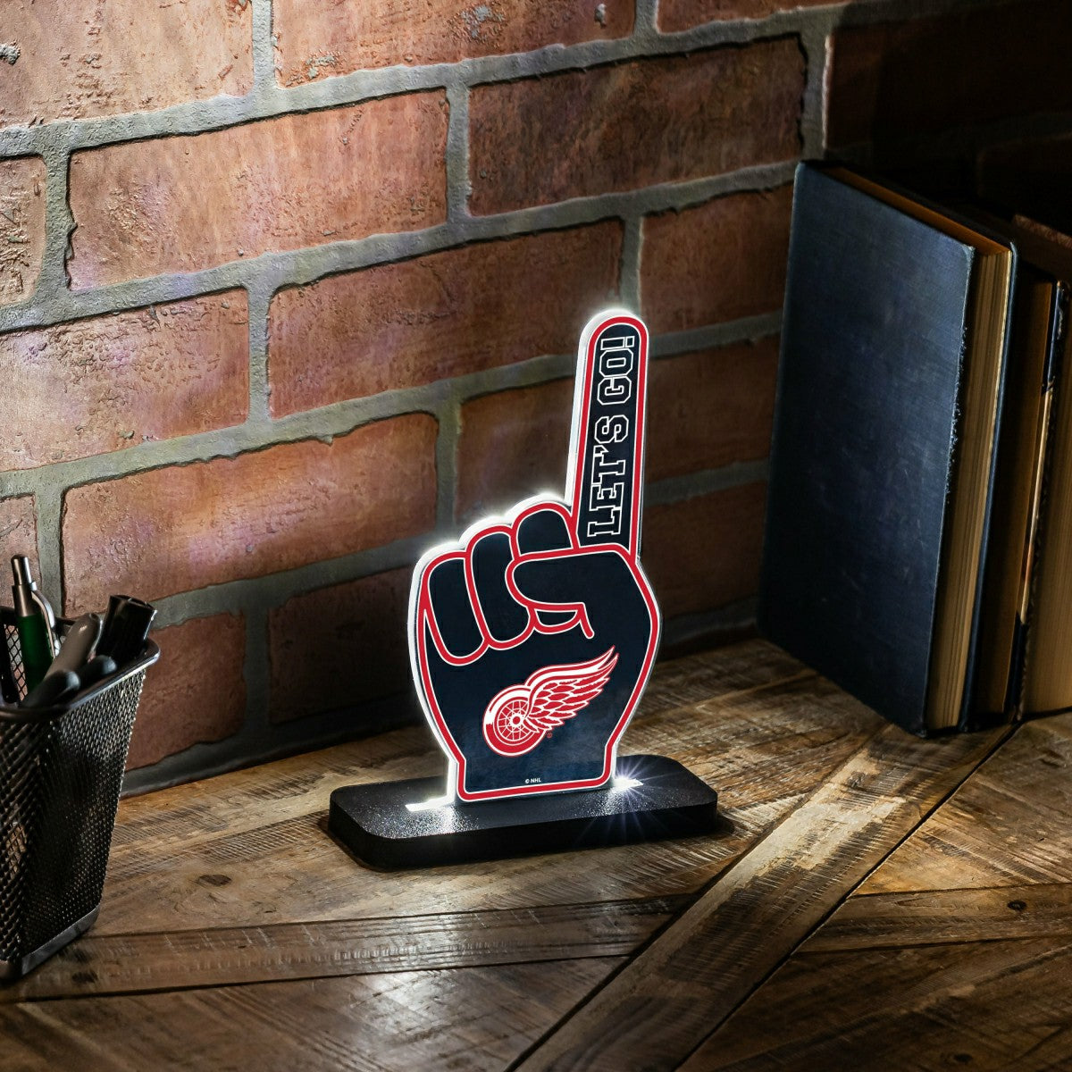 Detroit Red Wings Hockey Foam Finger Desklite LED Decor - NHL Home