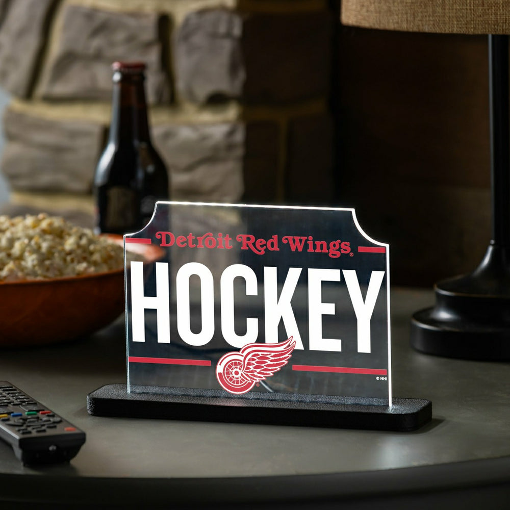 Detroit Red Wings Hockey Rectangle Desklite LED Decor - NHL Home