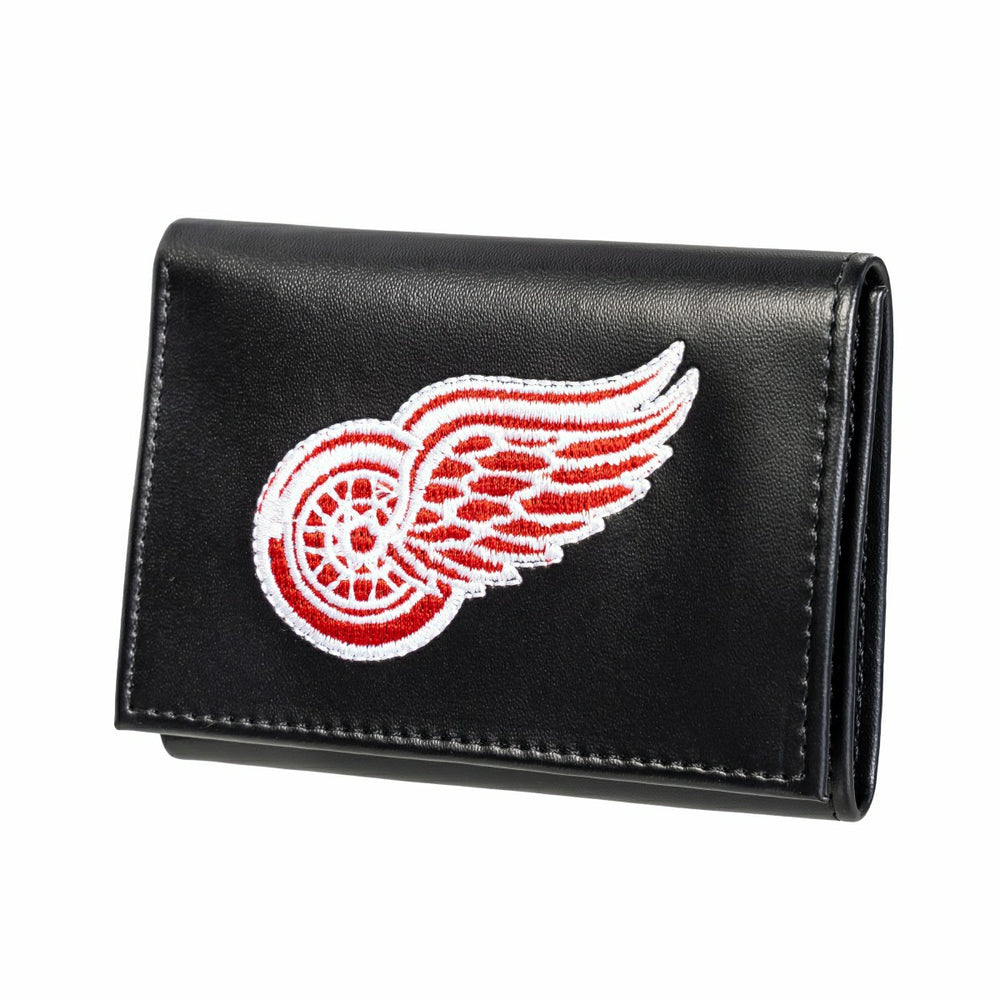 Detroit Red Wings Black Tri-Fold Embroidered Wallet w/ RFID Blocking - NHL Home