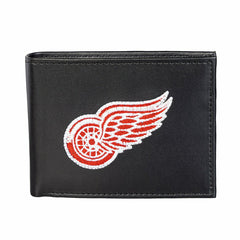 Detroit Red Wings Black Bi-Fold Embroidered Wallet w/ RFID Blocking - NHL Home