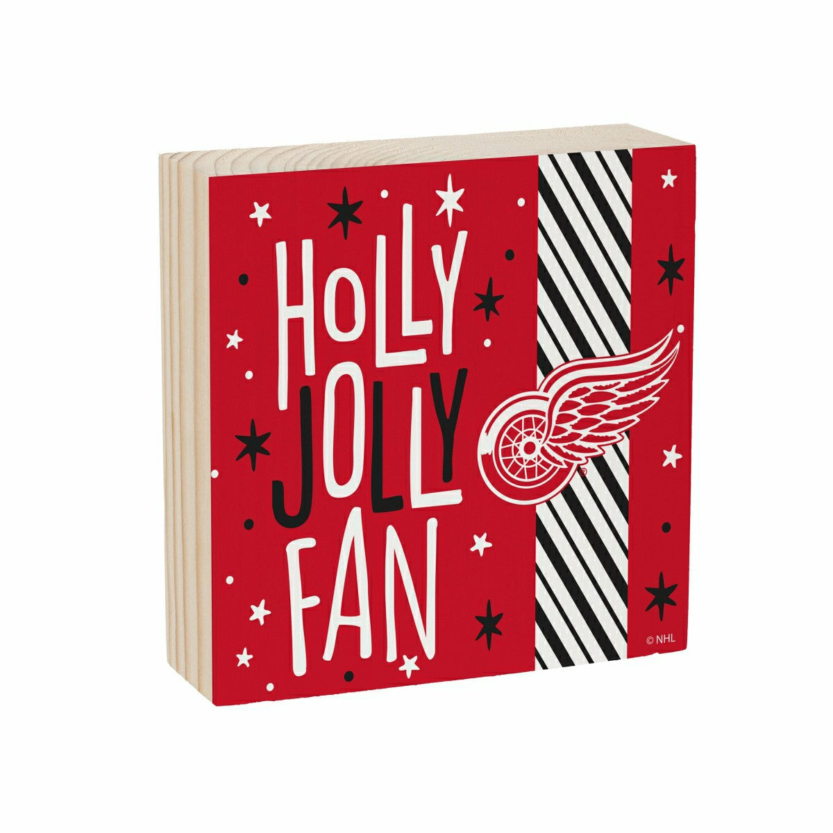 Detroit Red Wings Block, Holiday, 6x6 - NHL Home