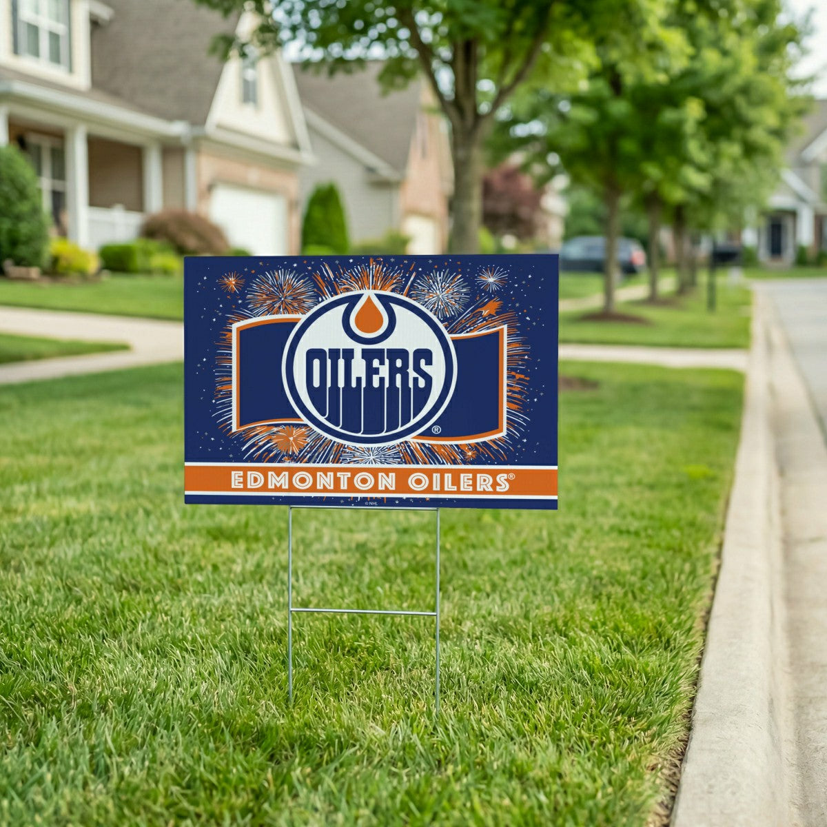 Edmonton Oilers Yard Sign, Patriotic - NHL Home