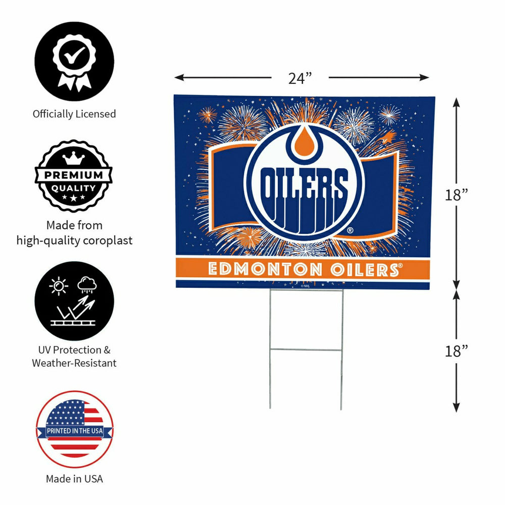 Edmonton Oilers Yard Sign, Patriotic - NHL Home