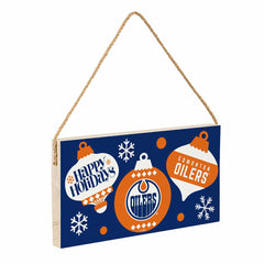 Edmonton Oilers Holiday Wood Wall Sign, 6x11 - NHL Home