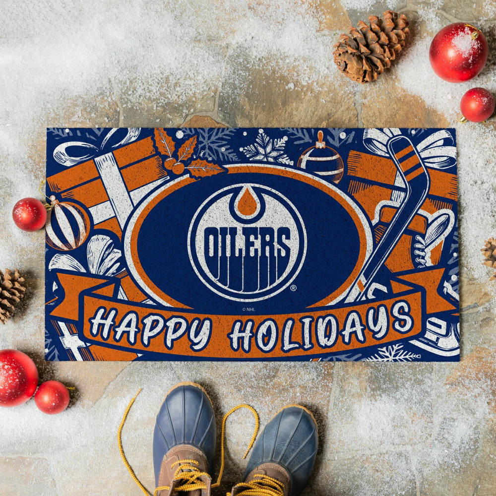 Edmonton Oilers Holiday PVC Mat, 28"x16" - NHL