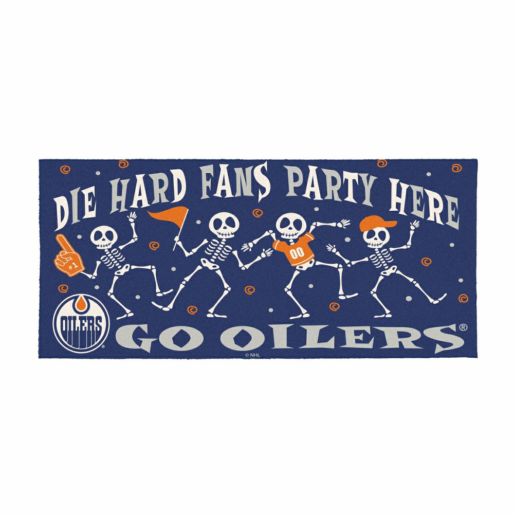 Edmonton Oilers Flocked Coir Halloween Sassafras Switch Mat, 22"x10" - NHL