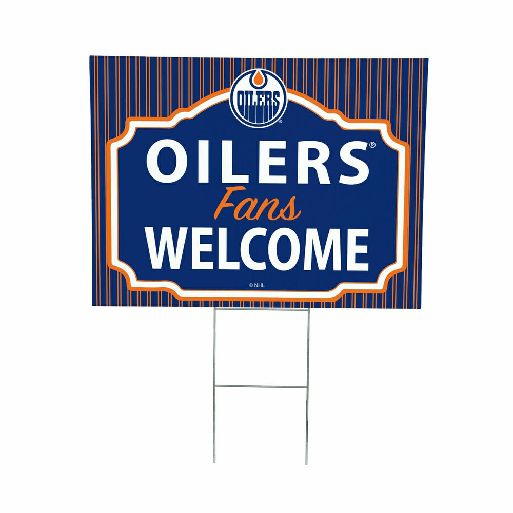 Edmonton Oilers Coroplast Yard Sign, "Fans Welcome" - NHL Home