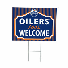 Edmonton Oilers Coroplast Yard Sign, "Fans Welcome" - NHL Home
