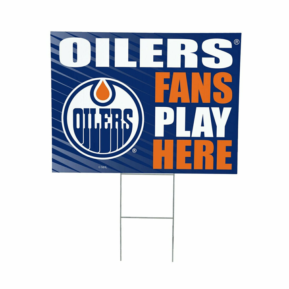 Edmonton Oilers Coroplast Yard Sign "Fans Play Here" - NHL Home