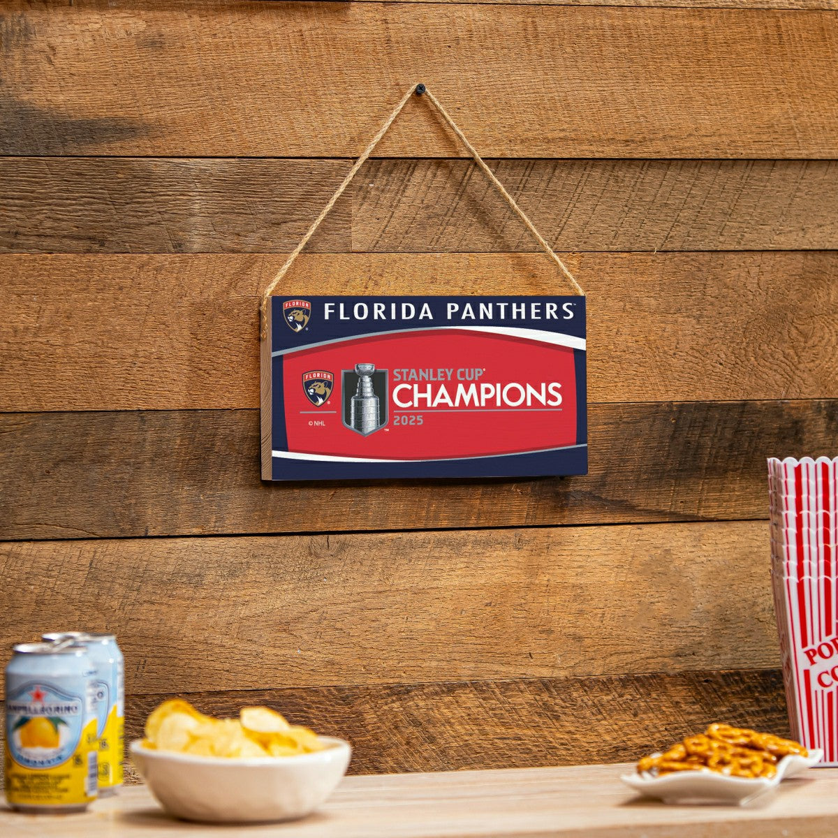 Florida Panthers Stanley Cup 2025 Champions Wood Wall Sign, 6x11 - NHL Home