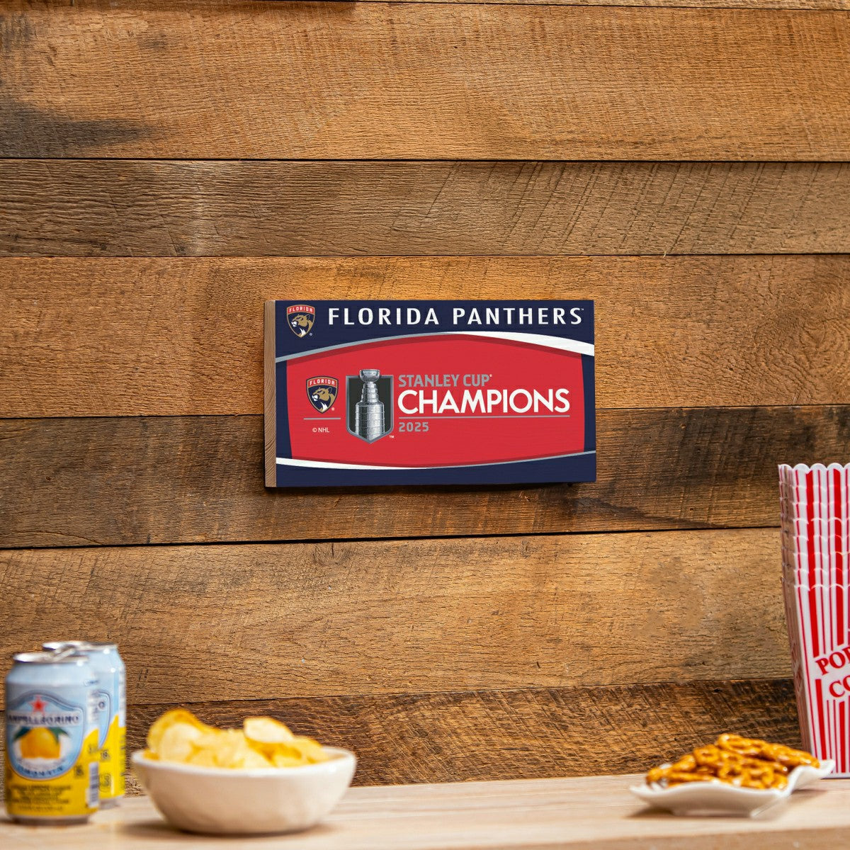 Florida Panthers Stanley Cup 2025 Champions Wood Wall Sign, 6x11 - NHL Home