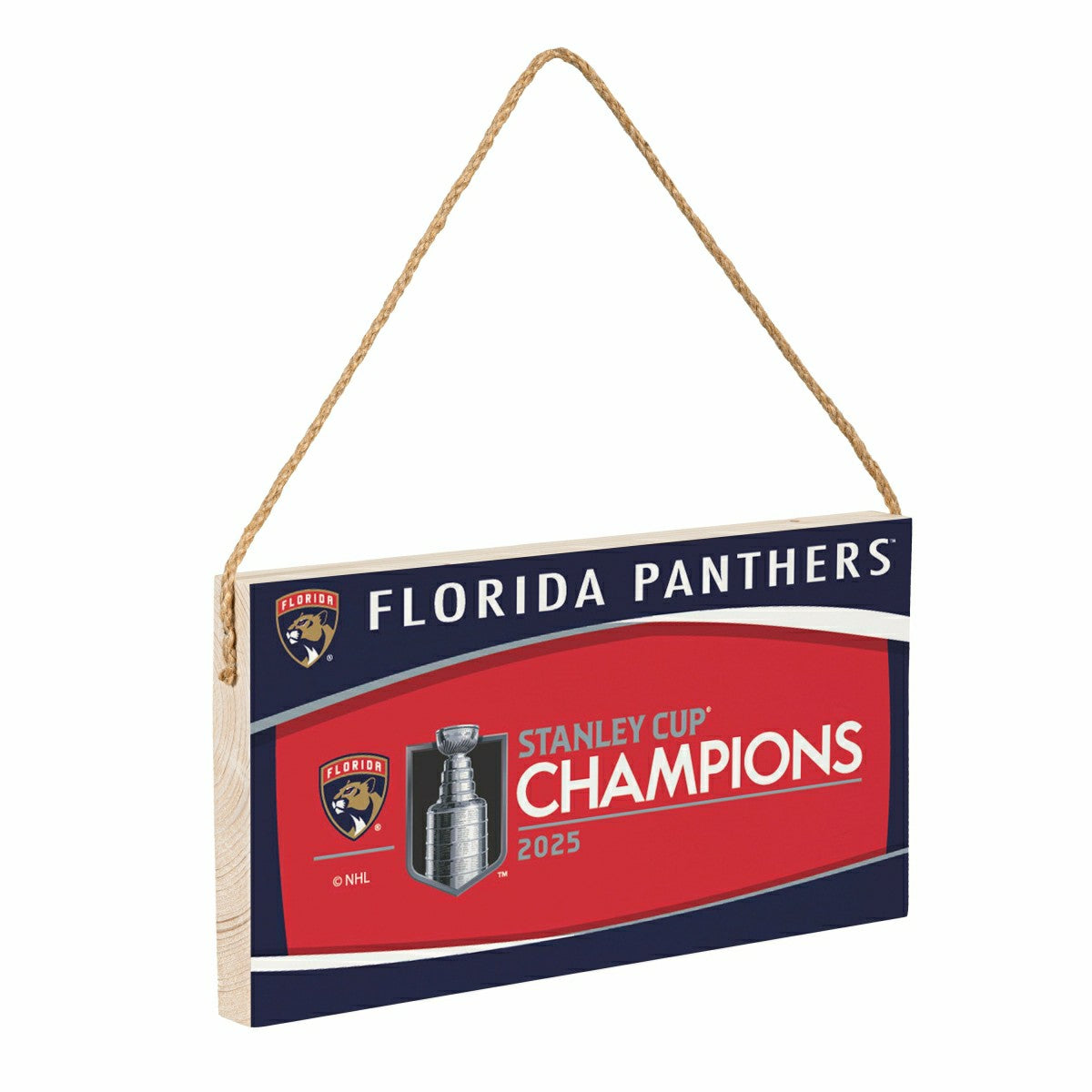 Florida Panthers Stanley Cup 2025 Champions Wood Wall Sign, 6x11 - NHL Home