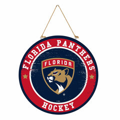 Florida Panthers Round Door Décor with Hanging Rope, 18x18 - NHL Home