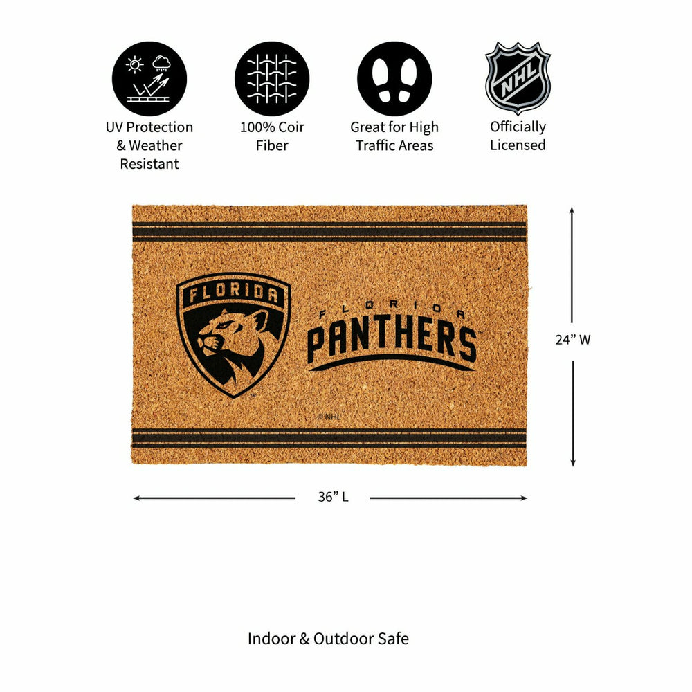 Florida Panthers Large One Color Coir Mat, 36"x24" - NHL