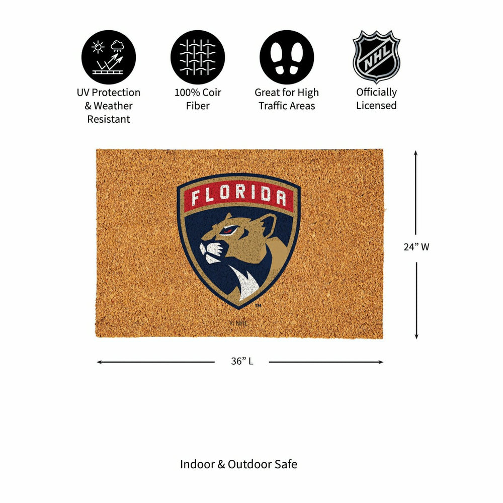 Florida Panthers Large Full Color Coir Mat, 36"x24" - NHL