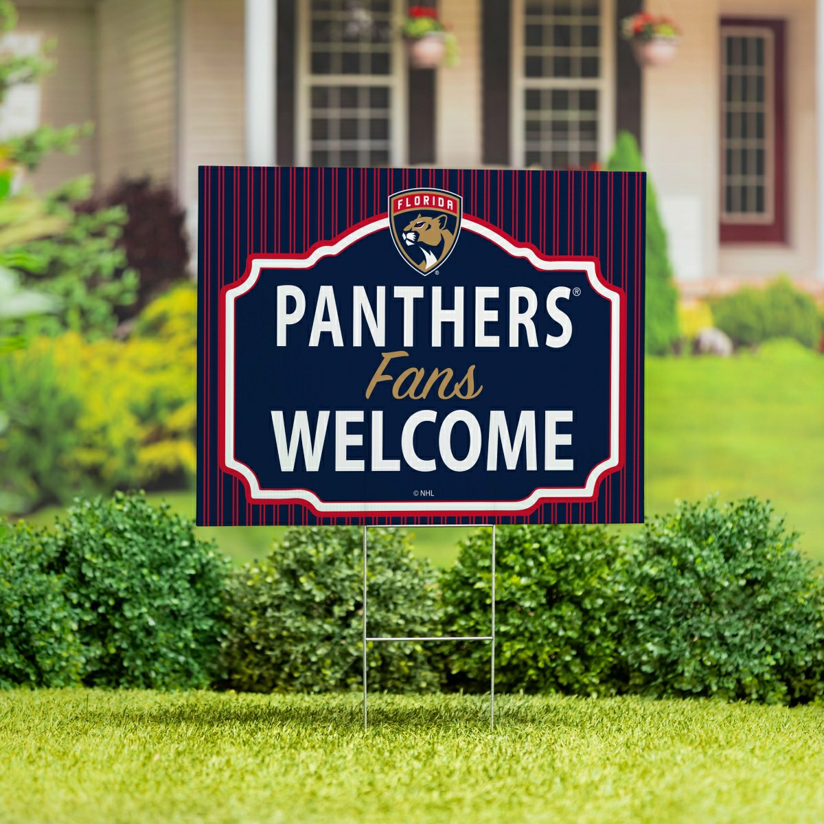 Florida Panthers Coroplast Yard Sign, "Fans Welcome" - NHL Home