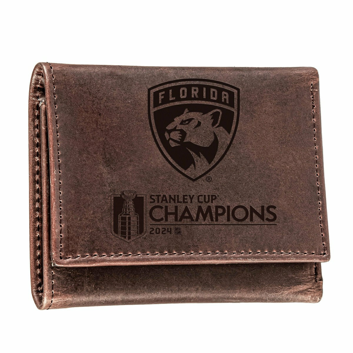Florida Panthers Tri-Fold Wallet, Brown, Stanley Cup Champions 2024 - NHL Home