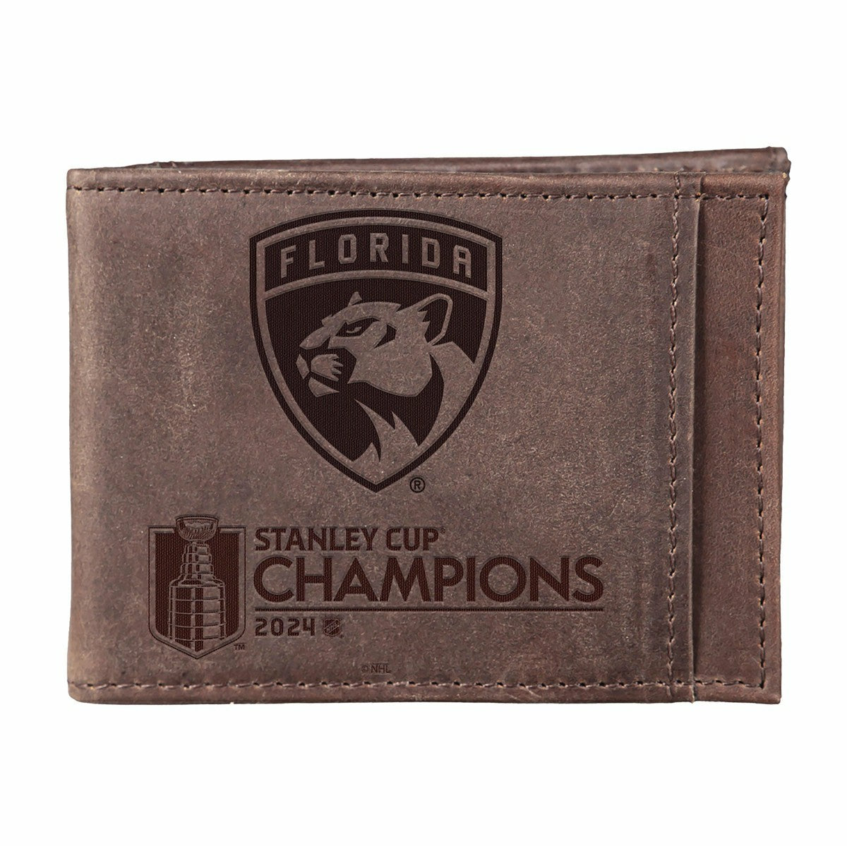 Florida Panthers Front Pocket Wallet with RFID Blocking, Brown, SC24 C - NHL Home