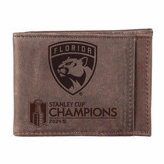 Florida Panthers Front Pocket Wallet with RFID Blocking, Brown, SC24 C - NHL Home