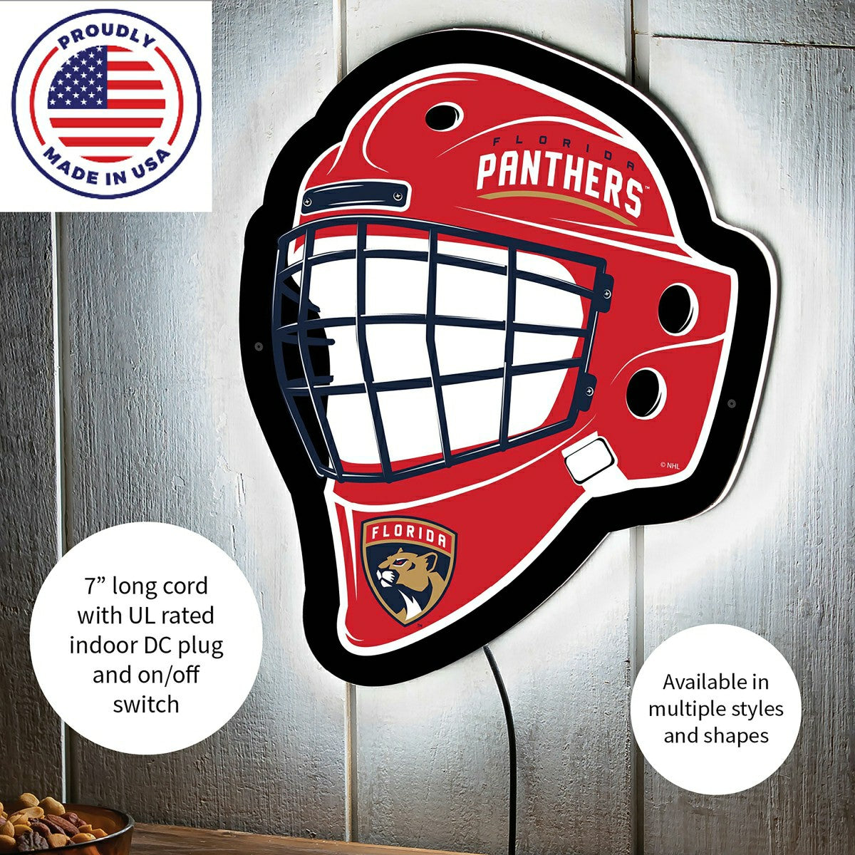 LED Wall Decor, Helmet, Florida Panthers - NHL Home