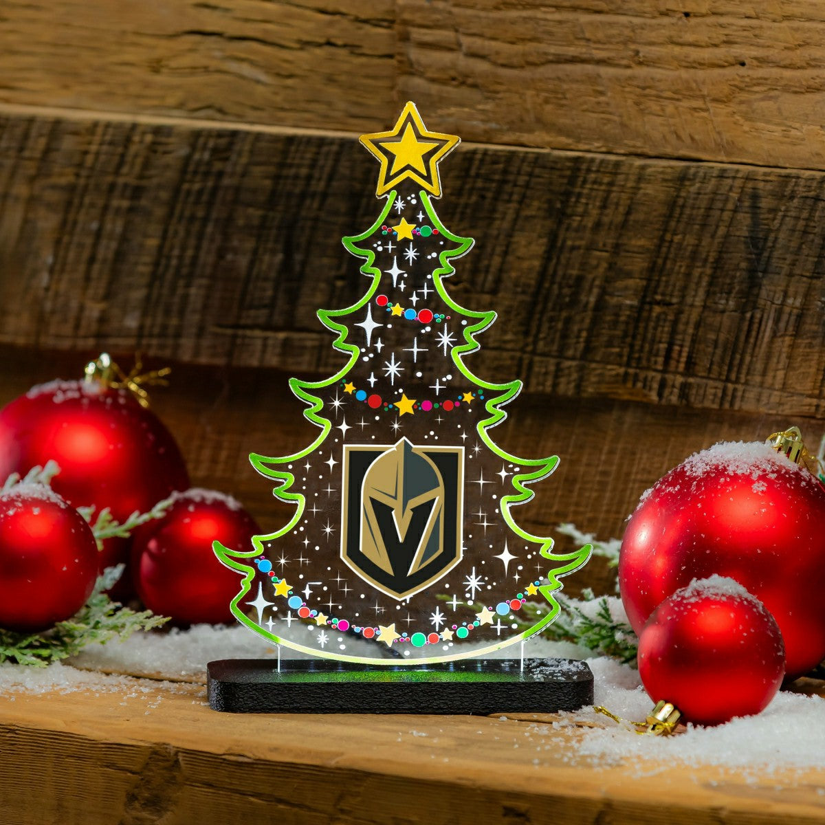 Vegas Golden Knights Hockey Holiday Tree Desklite LED Decor - NHL Home