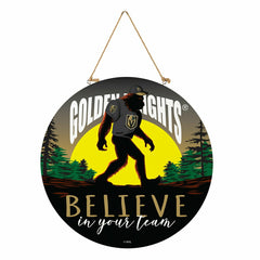 Vegas Golden Knights Bigfoot Round Door Décor with Hanging Rope, 18x18 - NHL Home