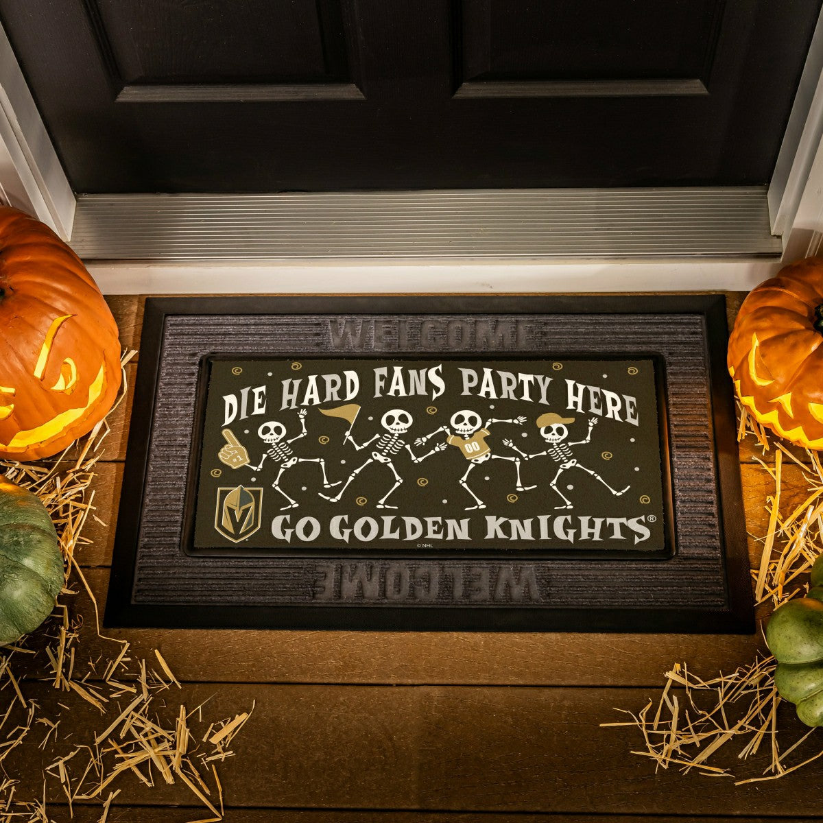 Vegas Golden Knights Flocked Coir Halloween Sassafras Switch Mat, 22"x - NHL