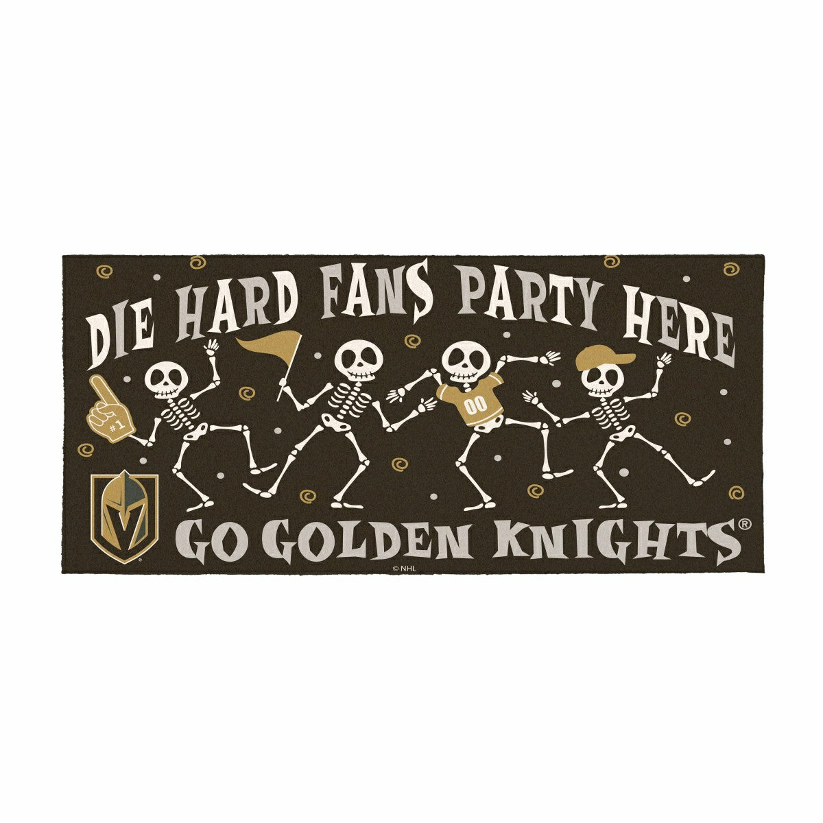 Vegas Golden Knights Flocked Coir Halloween Sassafras Switch Mat, 22"x - NHL
