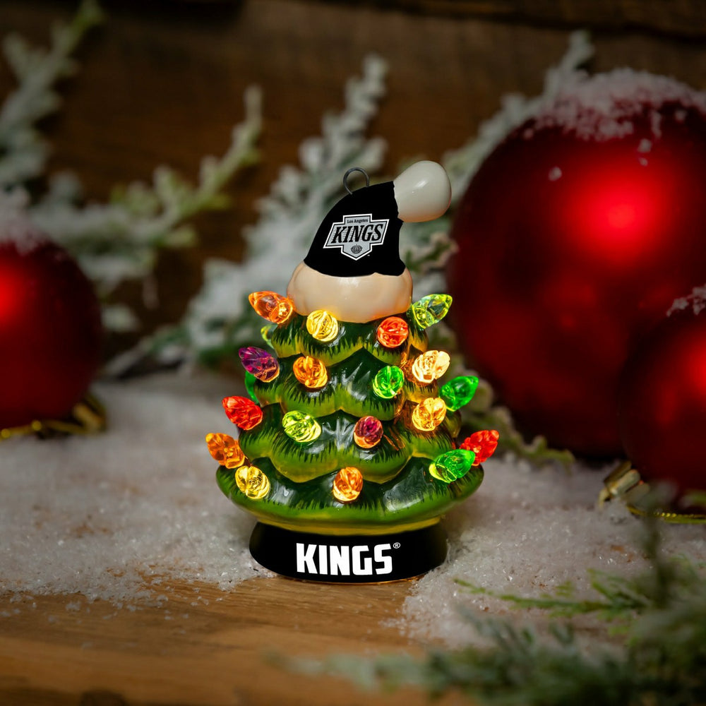 Los Angeles Kings 4" Mini LED Tabletop Christmas Tree, Set of 2 - NHL Home