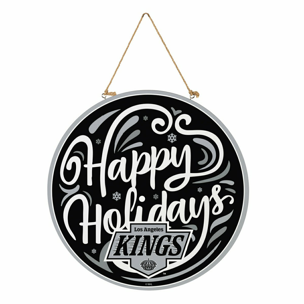 Los Angeles Kings Holiday Round Door Décor with Hanging Rope, 18x18 - NHL Home