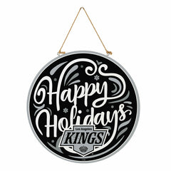 Los Angeles Kings Holiday Round Door Décor with Hanging Rope, 18x18 - NHL Home