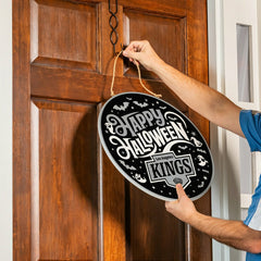 Los Angeles Kings Halloween Round Door Décor with Hanging Rope, 18x18 - NHL Home