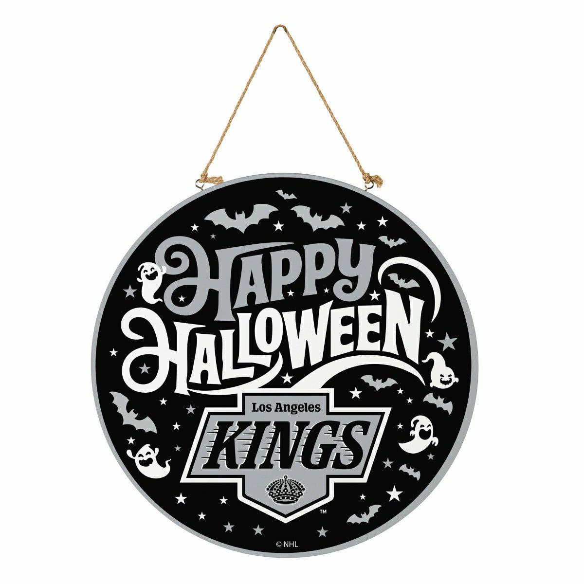Los Angeles Kings Halloween Round Door Décor with Hanging Rope, 18x18 - NHL Home