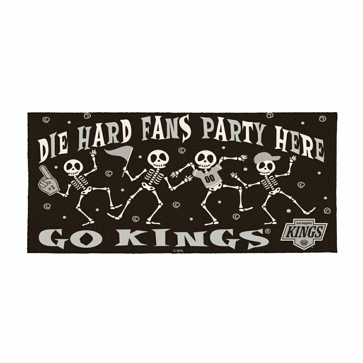 Los Angeles Kings Flocked Coir Halloween Sassafras Switch Mat, 22"x10" - NHL