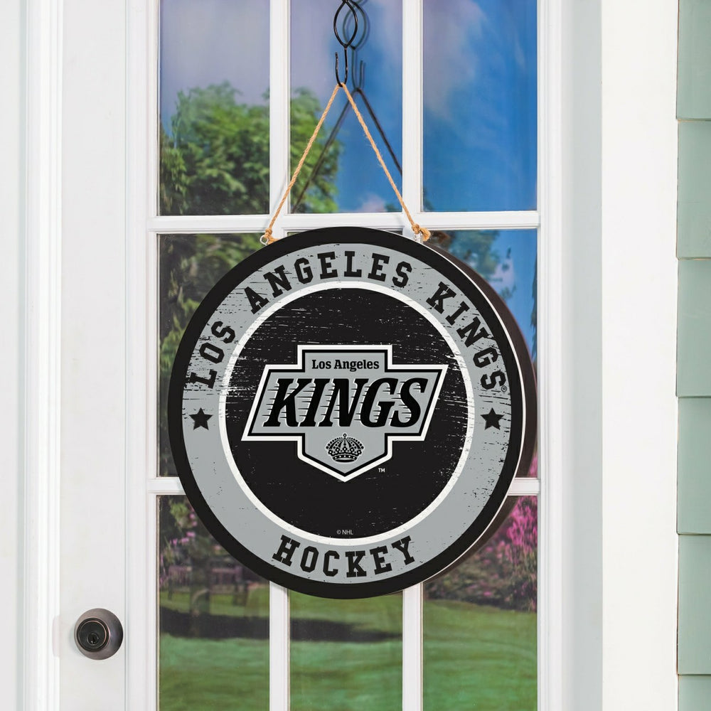 Los Angeles Kings Round Door Décor with Hanging Rope, 18x18 - NHL Home