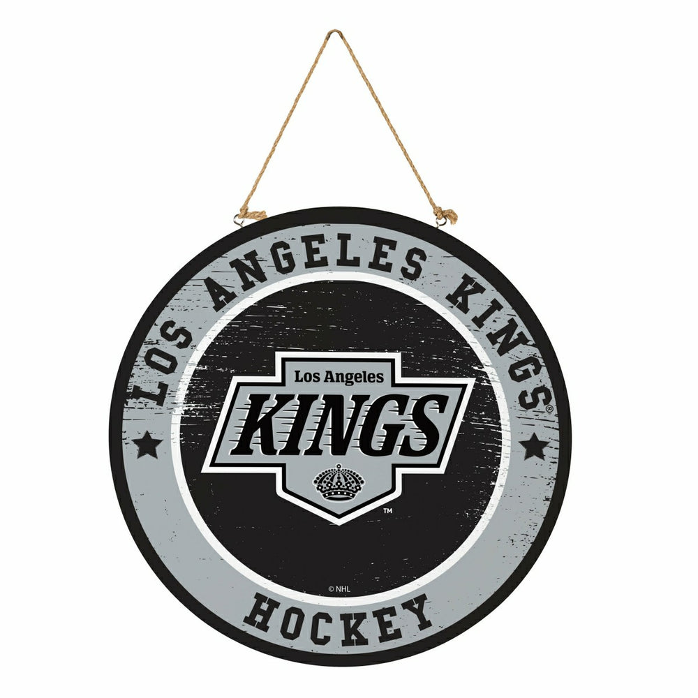 Los Angeles Kings Round Door Décor with Hanging Rope, 18x18 - NHL Home