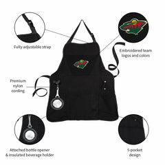Grill Apron, Black, Minnesota Wild - NHL Home