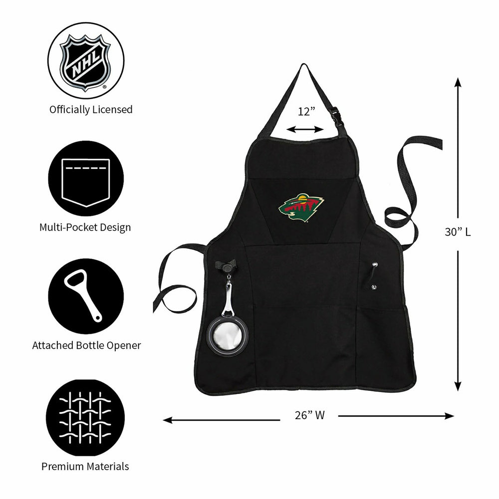 Grill Apron, Black, Minnesota Wild - NHL Home