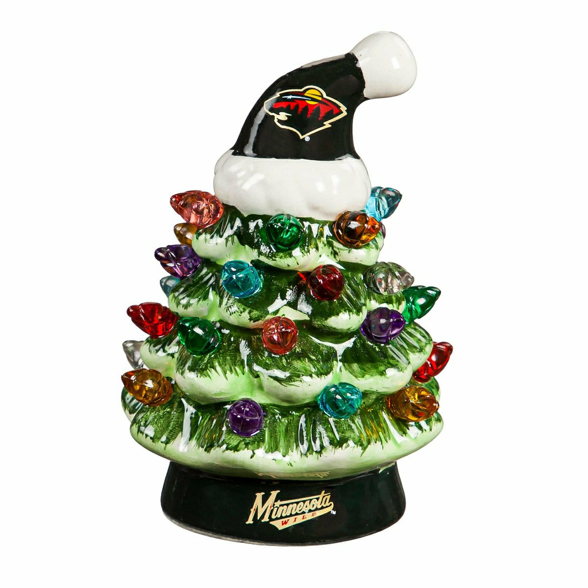 4" Mini LED Tabletop Christmas Tree, Set of 2, Minnesota Wild - NHL Home