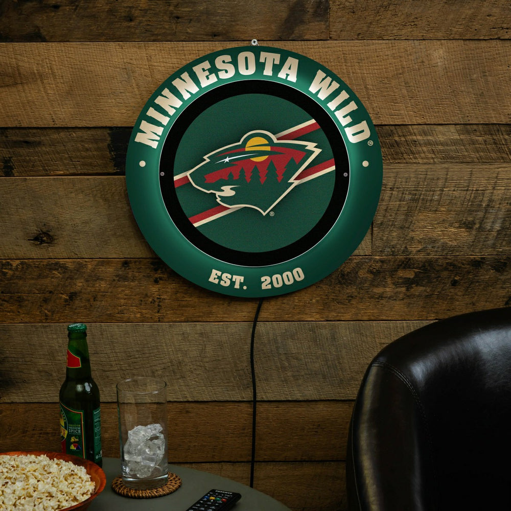 Minnesota Wild, Metal Lite, Round - NHL
