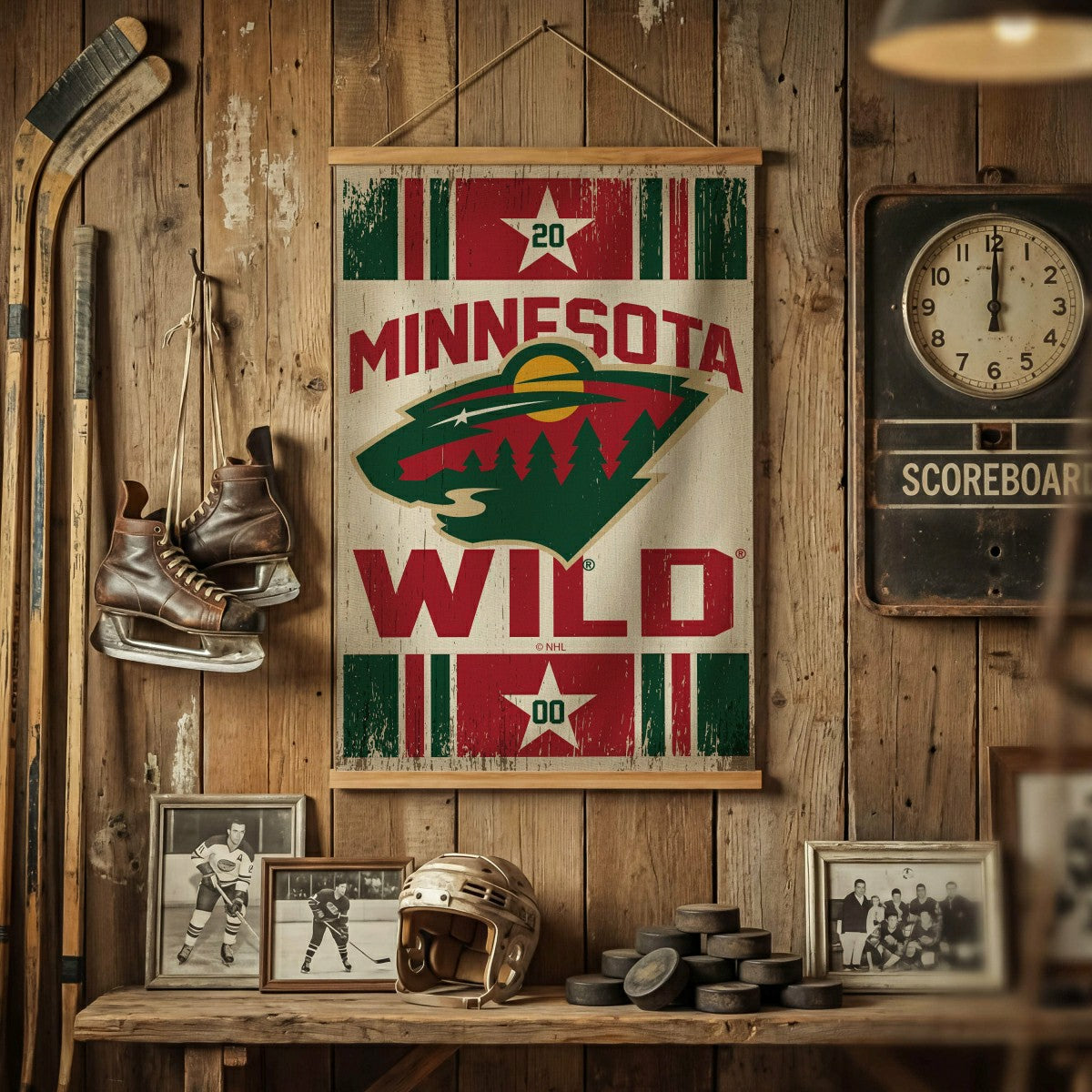 Minnesota Wild, Canvas Wall Tapestry, Medium, 36x24 - NHL Home