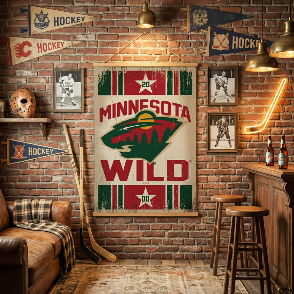 Minnesota Wild, Canvas Wall Tapestry, Large, 54x36 - NHL Home