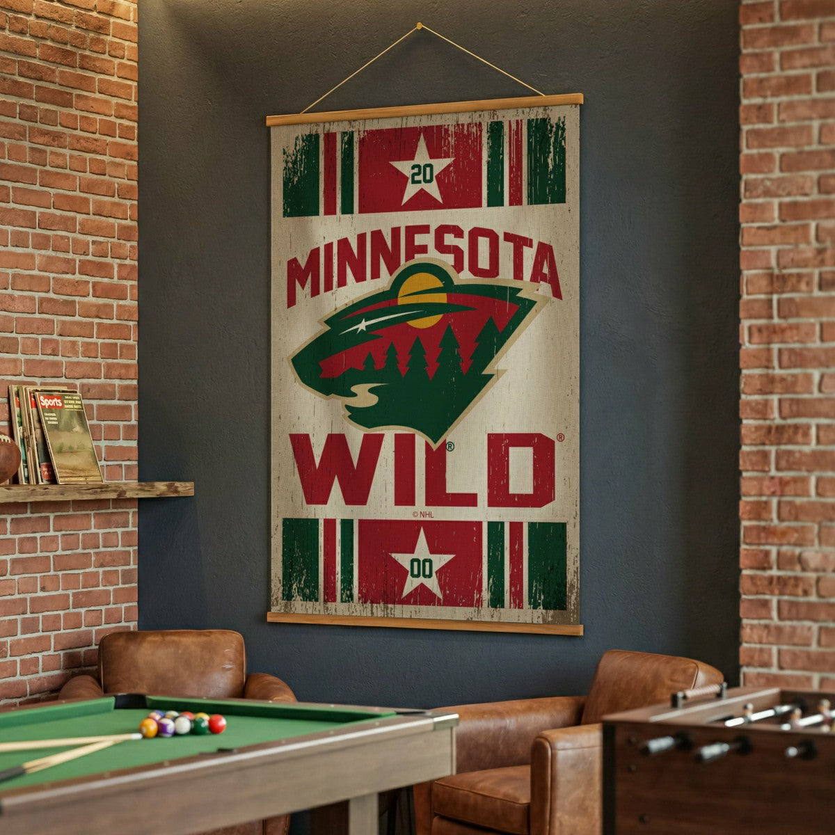 Minnesota Wild, Canvas Wall Tapestry, Large, 54x36 - NHL Home