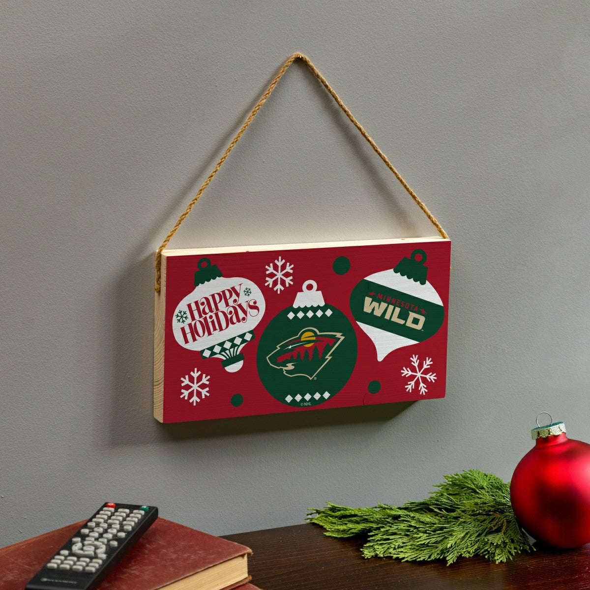 Minnesota Wild Holiday Wood Wall Sign, 6x11 - NHL Home