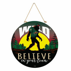 Minnesota Wild Bigfoot Round Door Décor with Hanging Rope, 18x18 - NHL Home