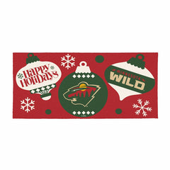 Minnesota Wild Holiday Flocked Coir Sassafras Switch Mat, 22"x10" - NHL