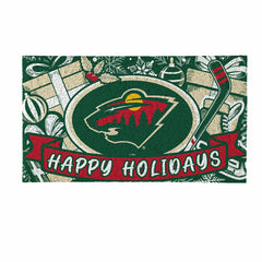 Minnesota Wild Holiday PVC Mat, 28"x16" - NHL