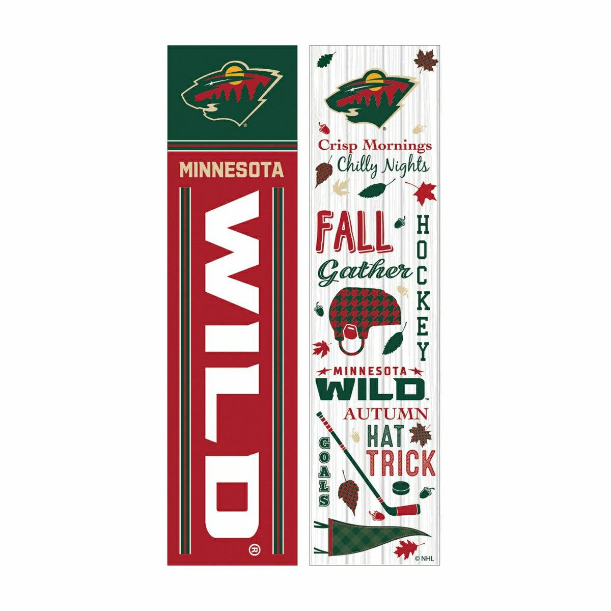 Minnesota Wild 46" Double Sided Leaner, Fall Seasonal - NHL Home